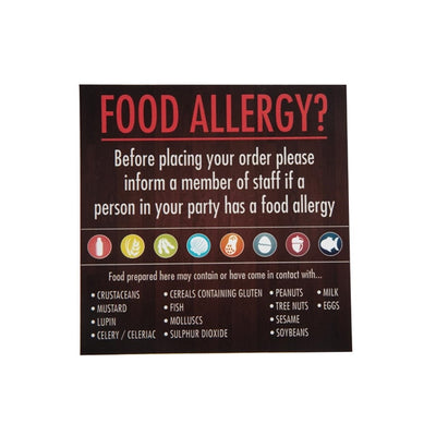 Food Allergen Window and Wall Stickers (Pack of 8)