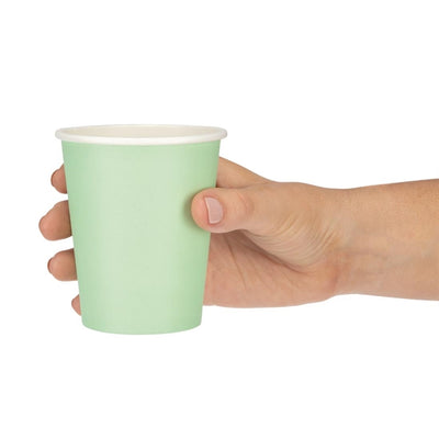 Fiesta Disposable Coffee Cups Single Wall Turquoise 225ml - 8oz (Pack of 50)