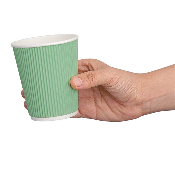 Fiesta Ripple Wall Takeaway Coffee Cups Turquoise 225ml - 8oz (Pack of 500)