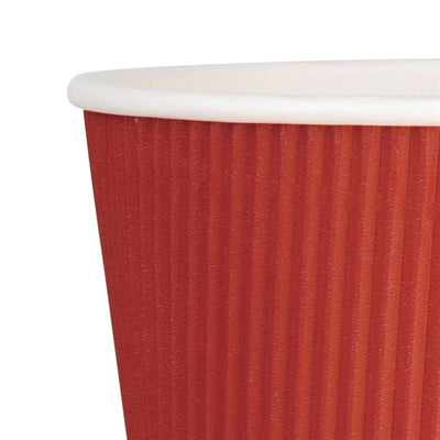 Fiesta Ripple Wall Takeaway Coffee Cups Red 340ml - 12oz (Pack of 25)