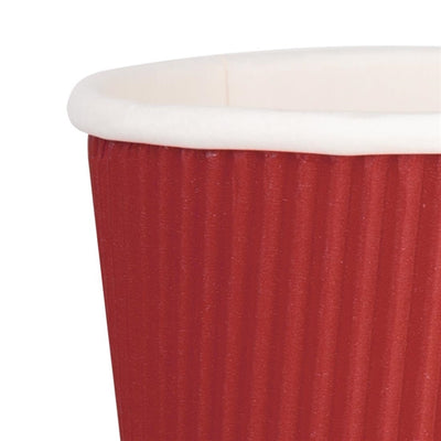 Fiesta Ripple Wall Takeaway Coffee Cups Red 225ml - 8oz (Pack of 500)