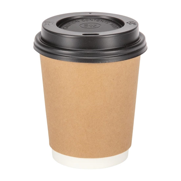 Fiesta Disposable Coffee Cups Double Wall Kraft 225ml - 8oz (Pack of 500)