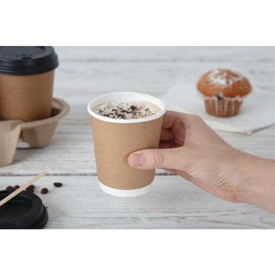 Fiesta Disposable Coffee Cups Double Wall Kraft 225ml - 8oz (Pack of 500)