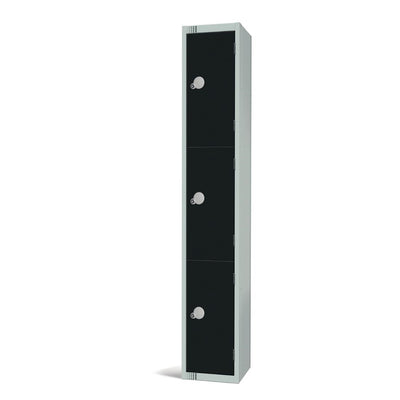 Elite Three Door Electronic Combination Locker Black