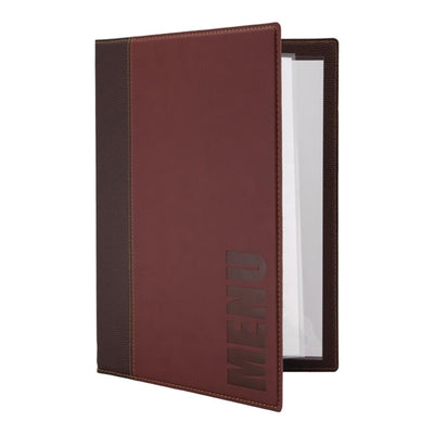 Securit Contemporary Menu Cover Bordeaux A4