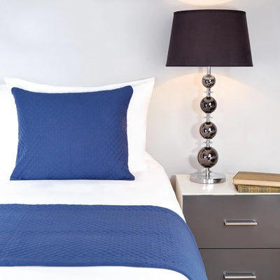 Mitre Essentials Quilted Waffle Cushion Cover Denim