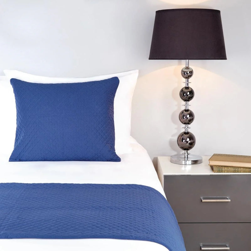 Mitre Essentials Quilted Waffle Cushion Cover Denim