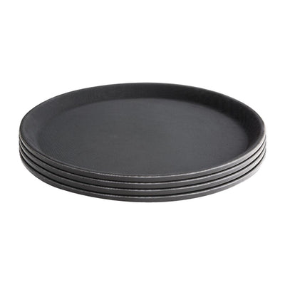 Olympia Kristallon Fibreglass Round Non-Slip Tray Black 406mm