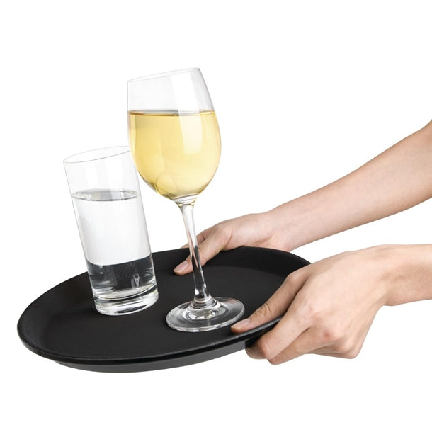 Bulk Buy Pack of 6 Kristallon Polypropylene Round Non-Slip Trays