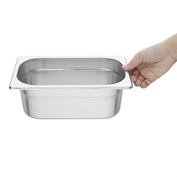 Vogue Stainless Steel 1-4 Gastronorm Pan 100mm