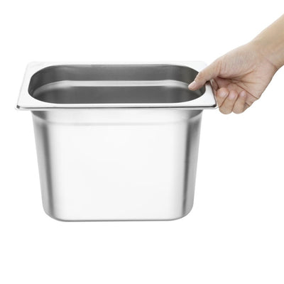 Vogue Stainless Steel 1-4 Gastronorm Pan 200mm