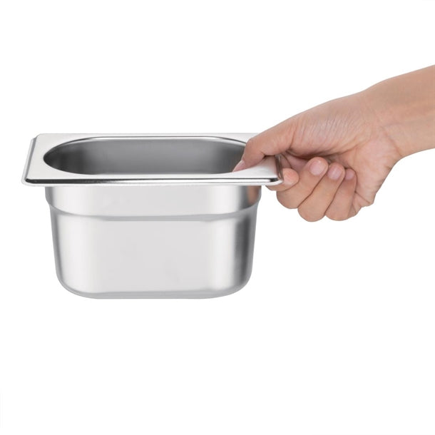 Vogue Stainless Steel 1-4 Gastronorm Pan 100mm
