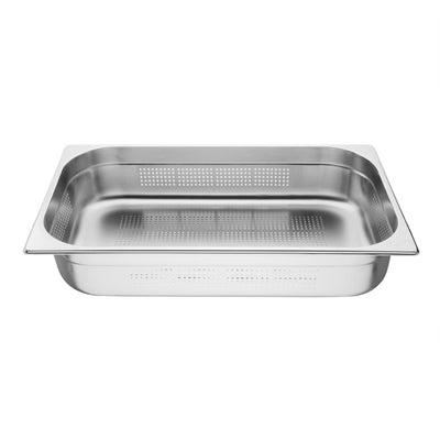 Vogue Stainless Steel Perforated 1-1 Gastronorm Pan 100mm