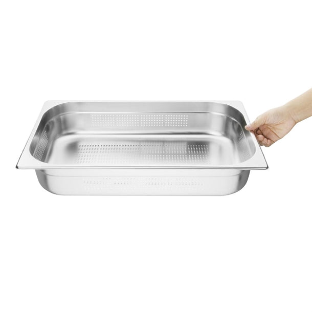 Vogue Stainless Steel 2-1 Gastronorm Pan 200mm