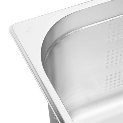 Vogue Stainless Steel Perforated 1-1 Gastronorm Pan 200mm