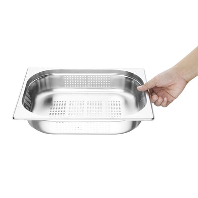 Vogue Stainless Steel Perforated 1-2 Gastronorm Pan 65mm