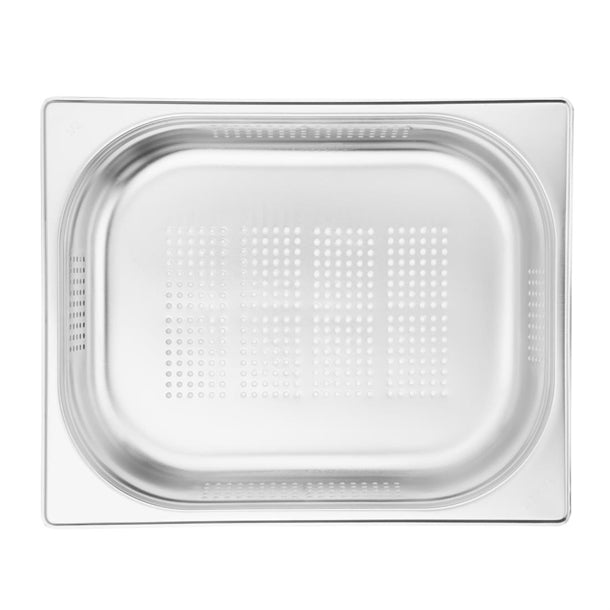 Vogue Stainless Steel Perforated 1-2 Gastronorm Pan 100mm