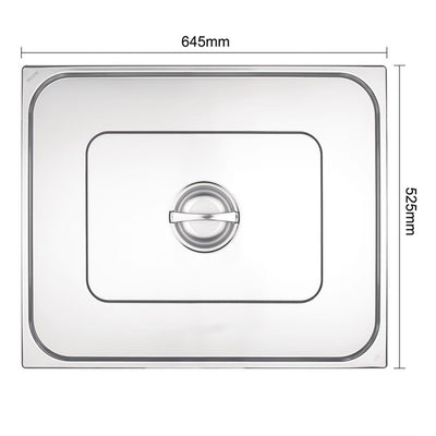 Vogue Stainless Steel 2-1 Gastronorm Lid