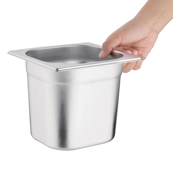 Vogue Stainless Steel 1-6 Gastronorm Pan 150mm