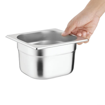 Vogue Stainless Steel Gastronorm Pan Set with Lids 1-6 (Pack of 6)