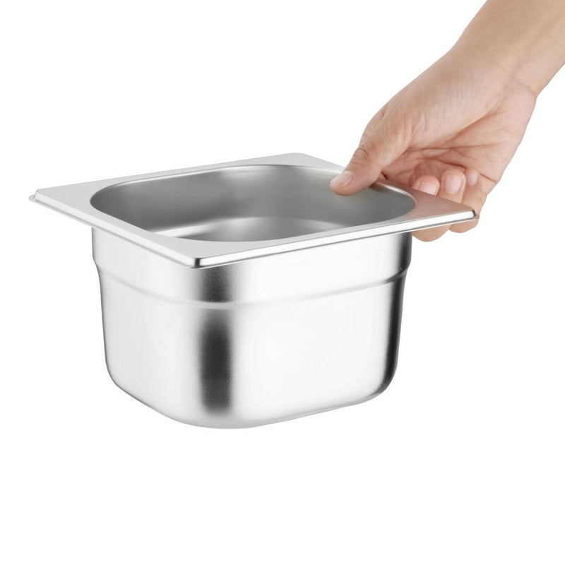 Vogue Stainless Steel Gastronorm Pan Set with Lids 1-6 (Pack of 6)