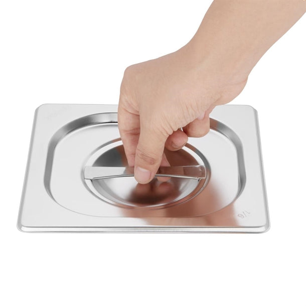 Vogue Stainless Steel Gastronorm Pan Set with Lids 1-6 (Pack of 4)