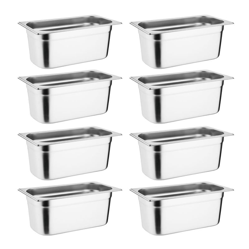 Vogue Stainless Steel Gastronorm Pan Set 8 x 1-3