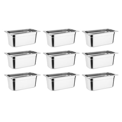 Vogue Stainless Steel Gastronorm Tray Set 9 x 1/3