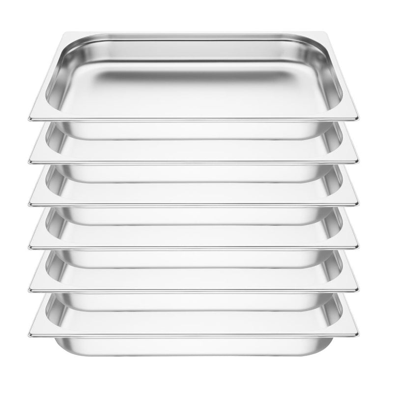 Vogue Stainless Steel 1-1 Gastronorm Pans 65mm (Pack of 6)