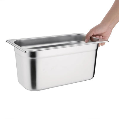 Vogue Stainless Steel Gastronorm Pan Set 3 x 1-3 with Lids