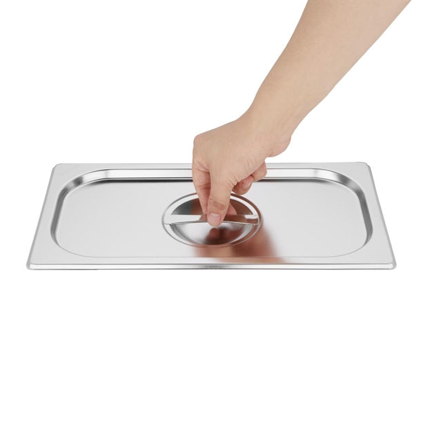 Vogue Stainless Steel Gastronorm Pan Set 3 x 1-3 with Lids
