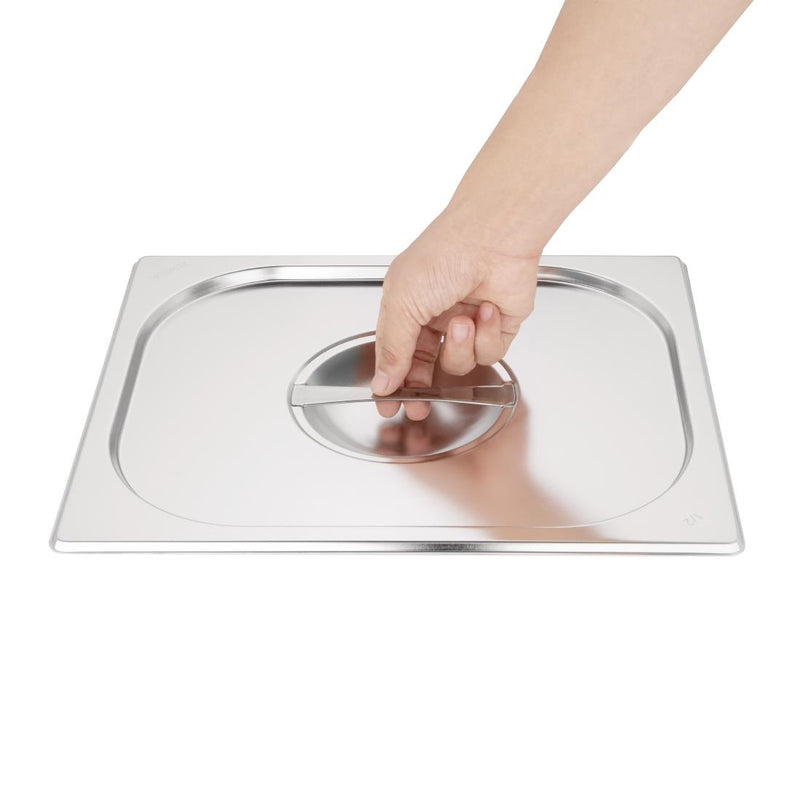 Vogue Stainless Steel Gastronorm Pan Set 2 x 1-2 with Lids