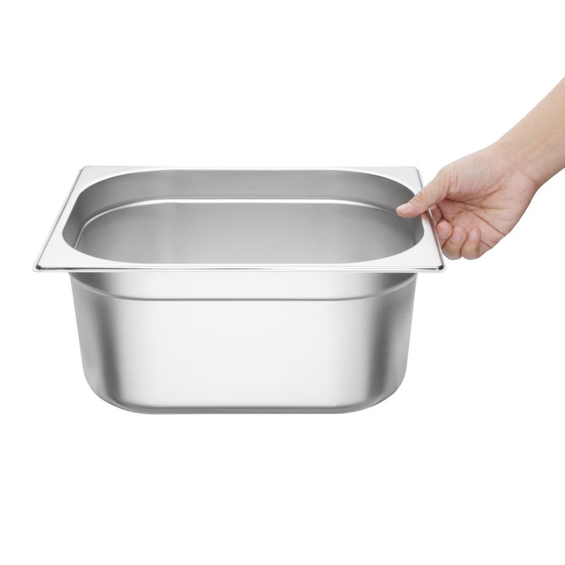 Vogue Stainless Steel Gastronorm Pan Set 2 x 1-2 with Lids