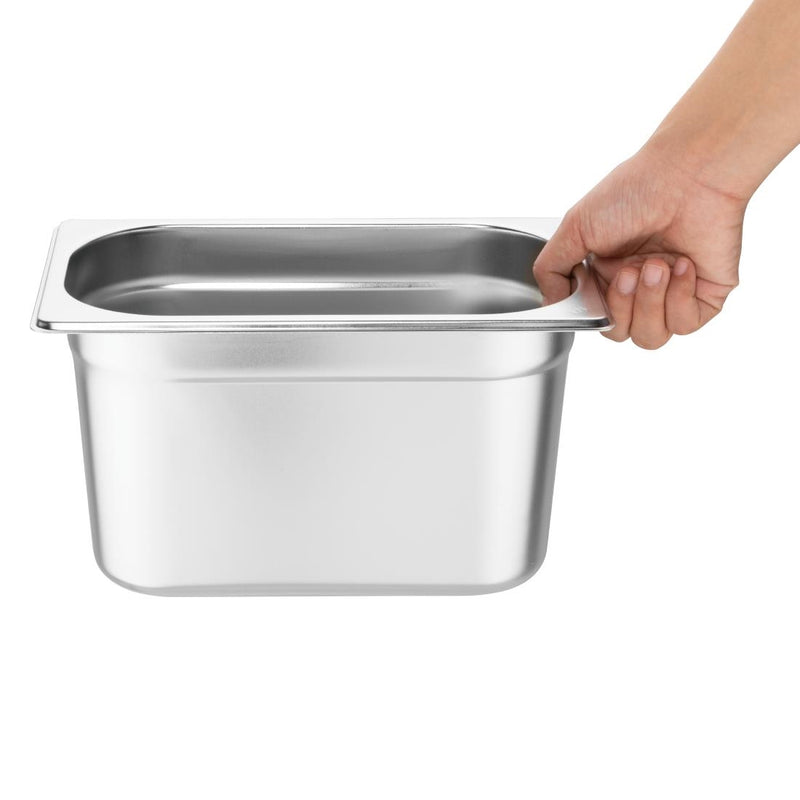 Vogue Stainless Steel Gastronorm Pan Set 3 x 1-3 with Lids
