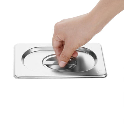Vogue Stainless Steel Gastronorm Pan Set 4 1-4 with Lids
