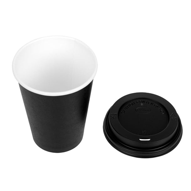 Special Offer  Fiesta Black 340ml Hot Cups and Black Lids (Pack of 1000)