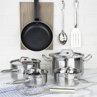 Nisbets Essentials Cook Like A Pro 4-Piece Saucepan and Frying Pan Set