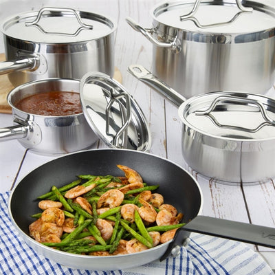 Nisbets Essentials Cook Like A Pro 4-Piece Saucepan and Frying Pan Set