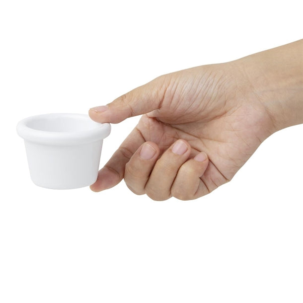 Kristallon Melamine Plain Ramekins White 63mm (Pack of 12)