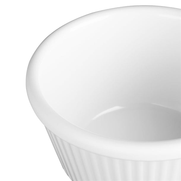 Kristallon Melamine Fluted Ramekins White 89mm (Pack of 12)
