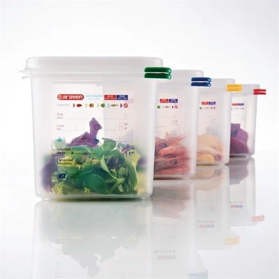 Araven Polypropylene 1-6 Gastronorm Food Containers 2.6Ltr (Pack of 4)