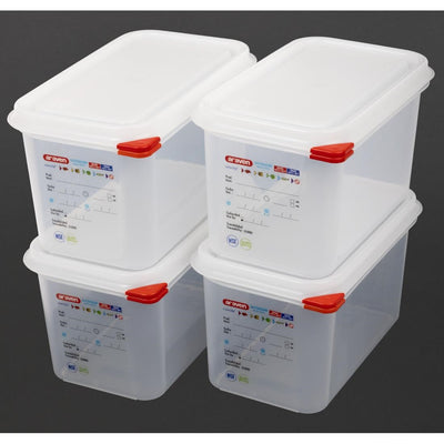 Araven Polypropylene 1-4 Gastronorm Food Containers 4.3Ltr (Pack of 4)