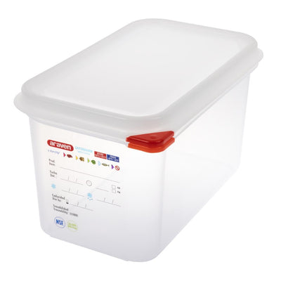 Araven Polypropylene 1-4 Gastronorm Food Containers 4.3Ltr (Pack of 4)