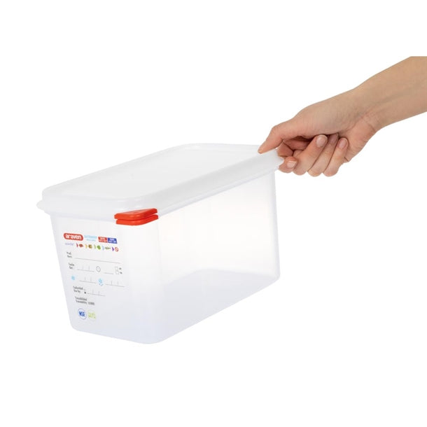 Araven Polypropylene 1-4 Gastronorm Food Containers 4.3Ltr (Pack of 4)