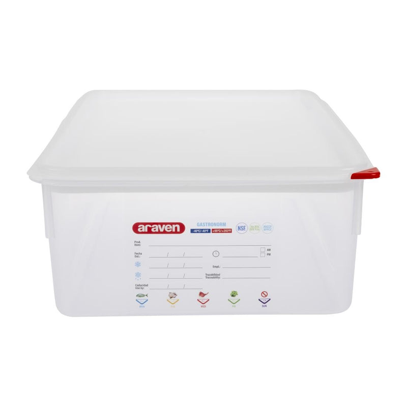 Araven Polypropylene 1-1 Gastronorm Food Storage Box 21Ltr (Pack of 4)