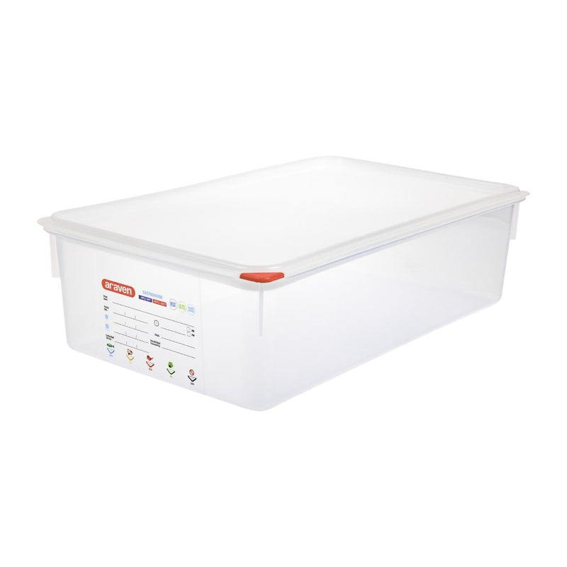 Araven Polypropylene 1-1 Gastronorm Food Storage Box 21Ltr (Pack of 4)