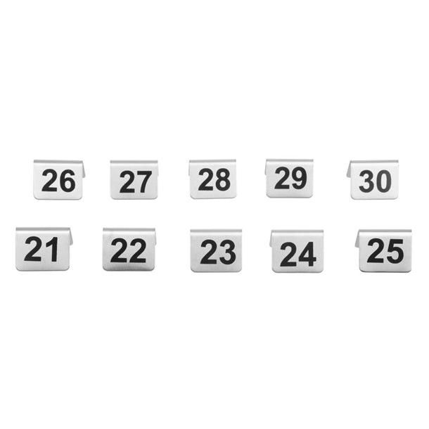 Stainless Steel Table Numbers 21-30 (Pack of 10)