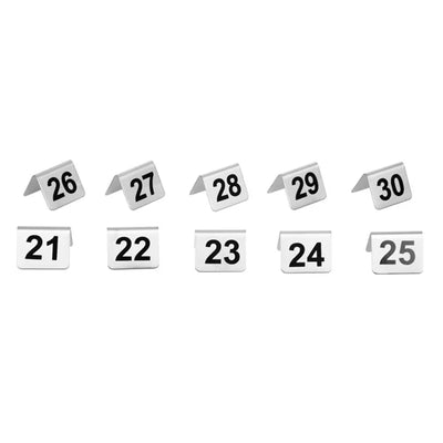 Stainless Steel Table Numbers 21-30 (Pack of 10)