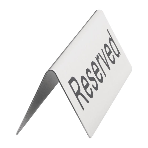 Brushed Steel Reserved Table Sign (Pack of 10)
