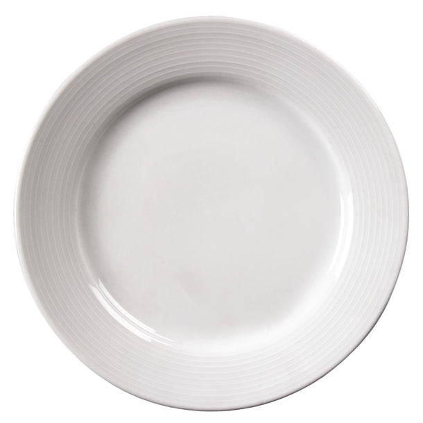 Olympia Linear Wide Rimmed Plates 200mm (Pack of 12)